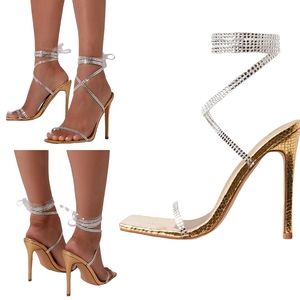 💎Cameron Gold Silver Rhinestone Heel💎